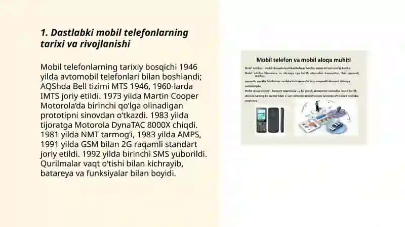 Dastlabki mobil qurilmalar va mobil ilovalar: zamonaviy mobil operatsion tizimlar 3