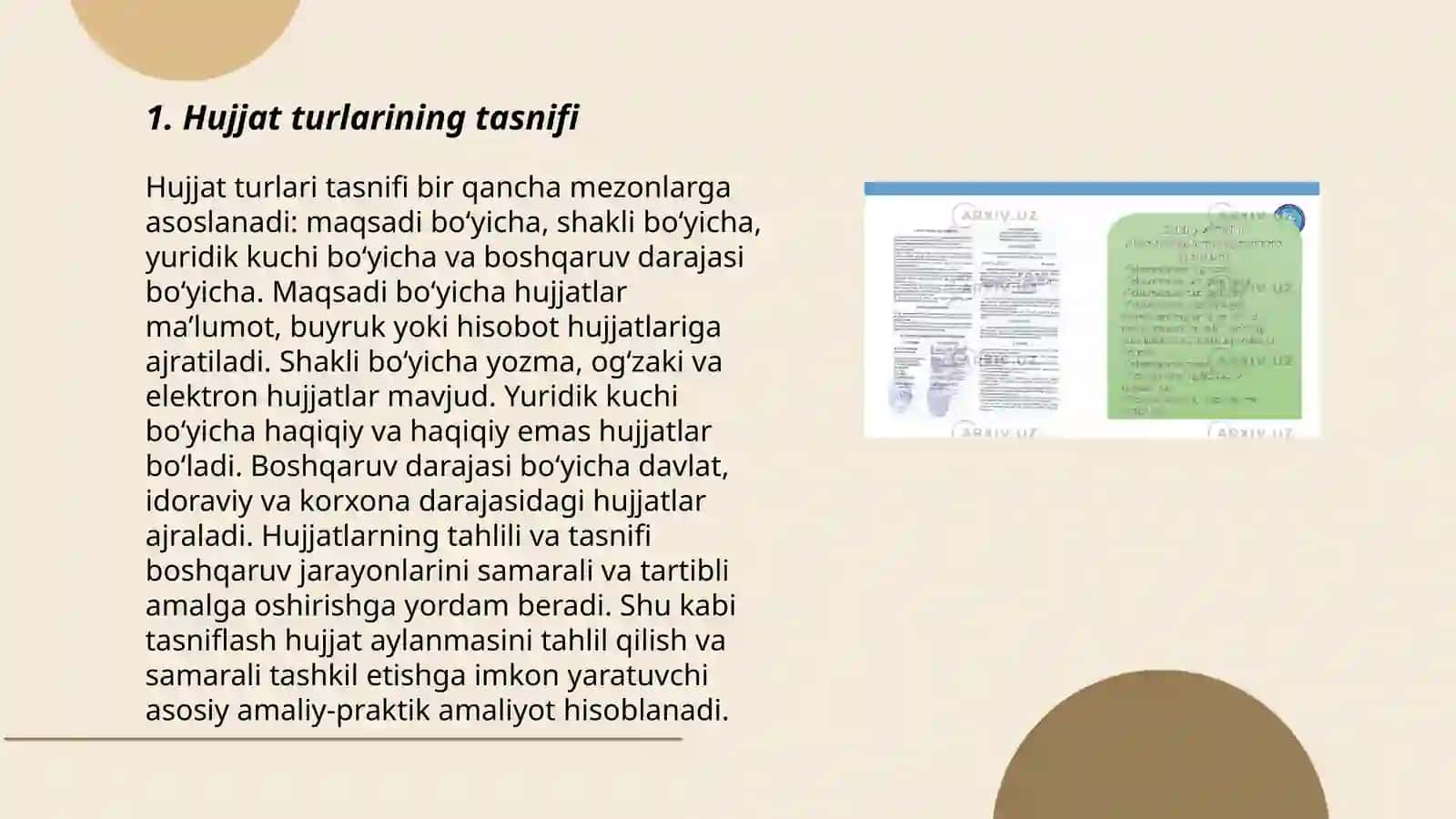 Hujjat turlari va ish yuritish asoslari 3