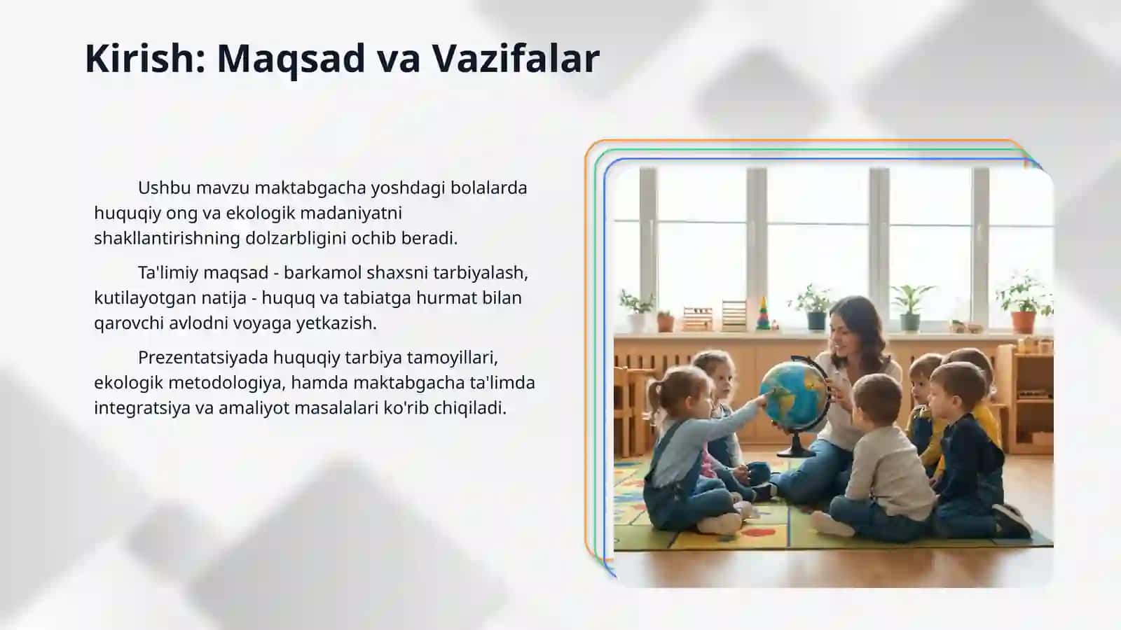 Maktabgacha yoshdagi bolalarga huquqiy va ekologik tarbiya berish. 3