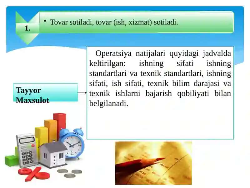 Asosiy savdo jarayonlarini hisobga olish tartibi. 3