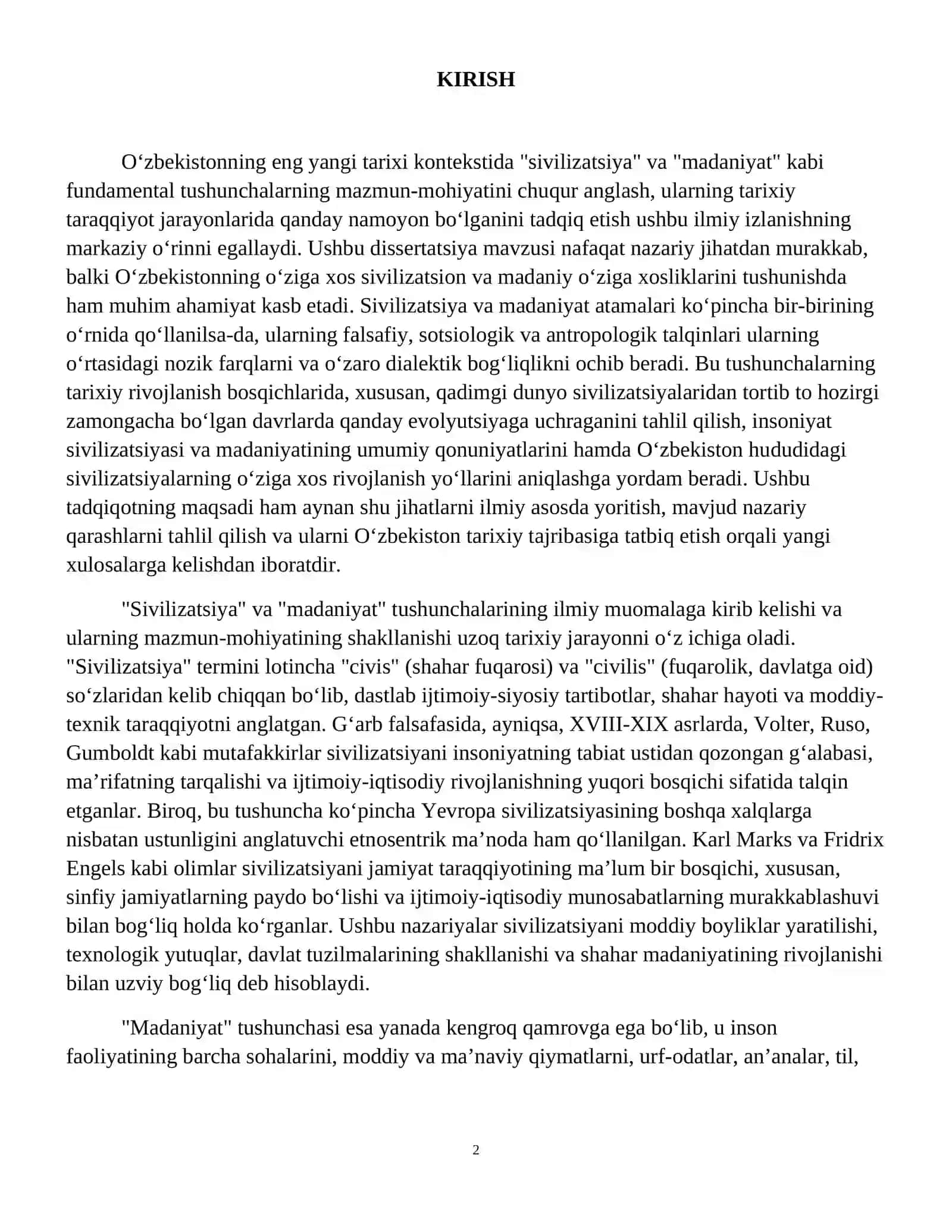 "Sivilizatsiya" va "Madaniyat" tushunchalari mazmuni va ularning tarixiy taraqqiyotda namoyon boʻlishi 3