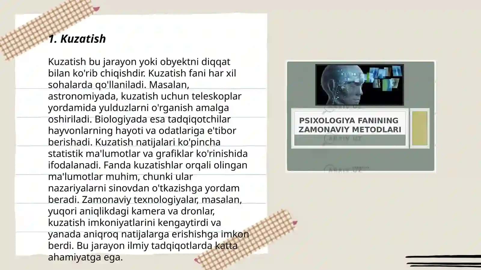 Bolalar psixologiyasi va psixodiagnostikasi fanining asosiy metodlari 3