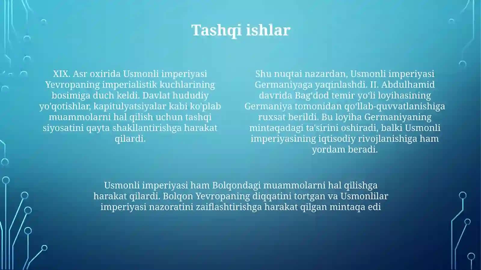 Xix Asr Oxiri —Xx Asr BoshlaridaUsmonliDavlati 3