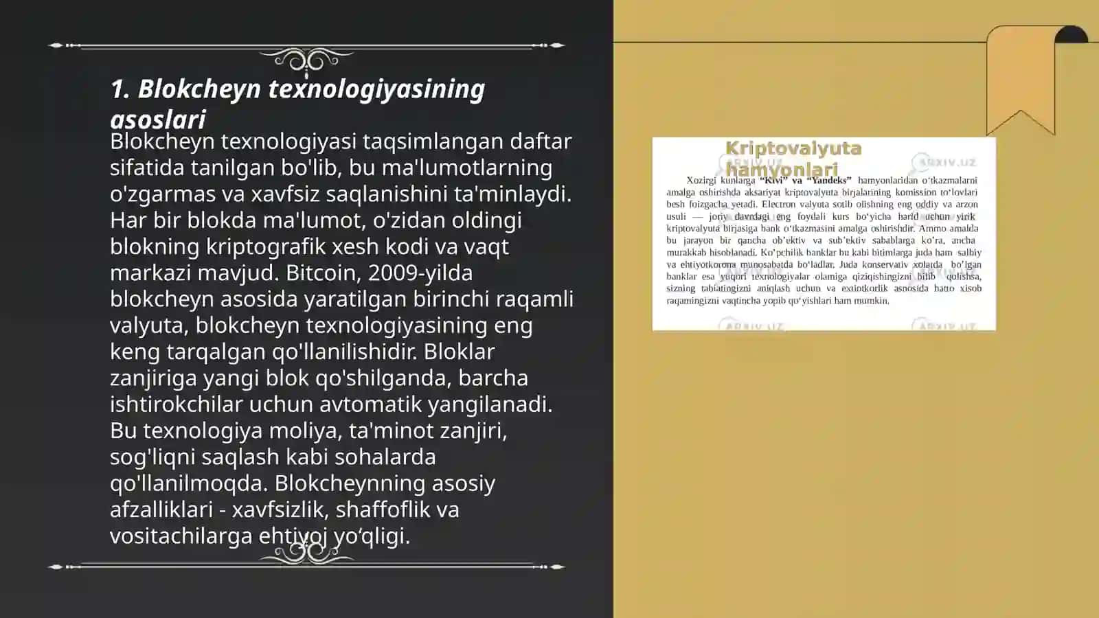 Blokcheyn texnologiyasi va undan foydalanish yo'llari 3
