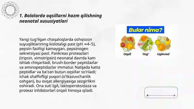 Bolalarda oqsillarning parchalanishi va ovqat allergiyasi 3