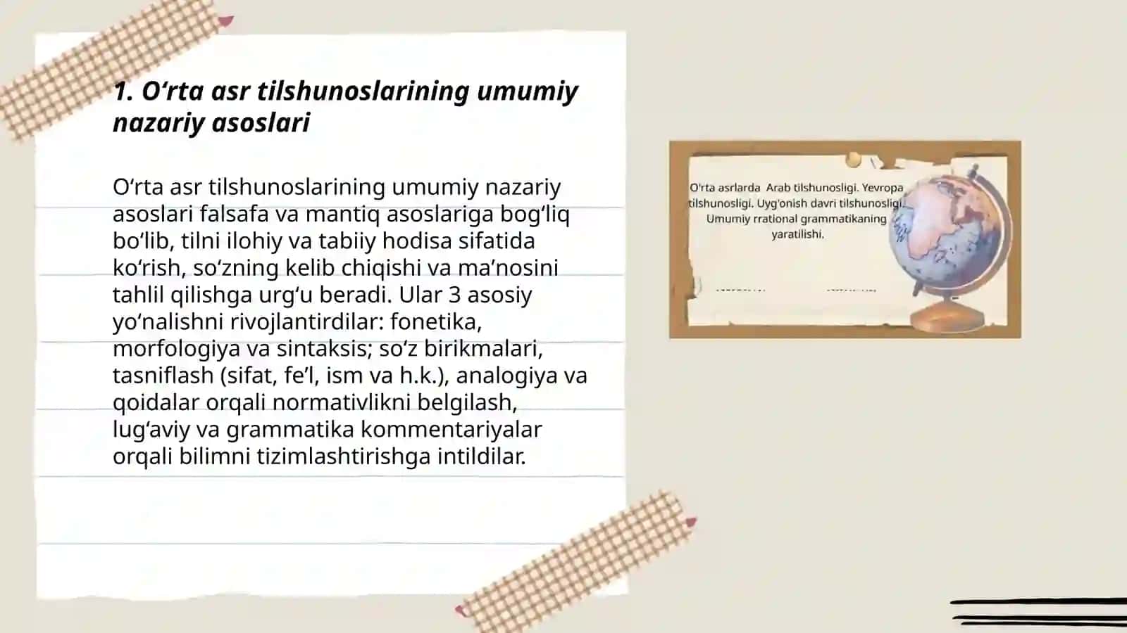Oʻrta asrlar tilshunoslarining nazariy qarashlari 3