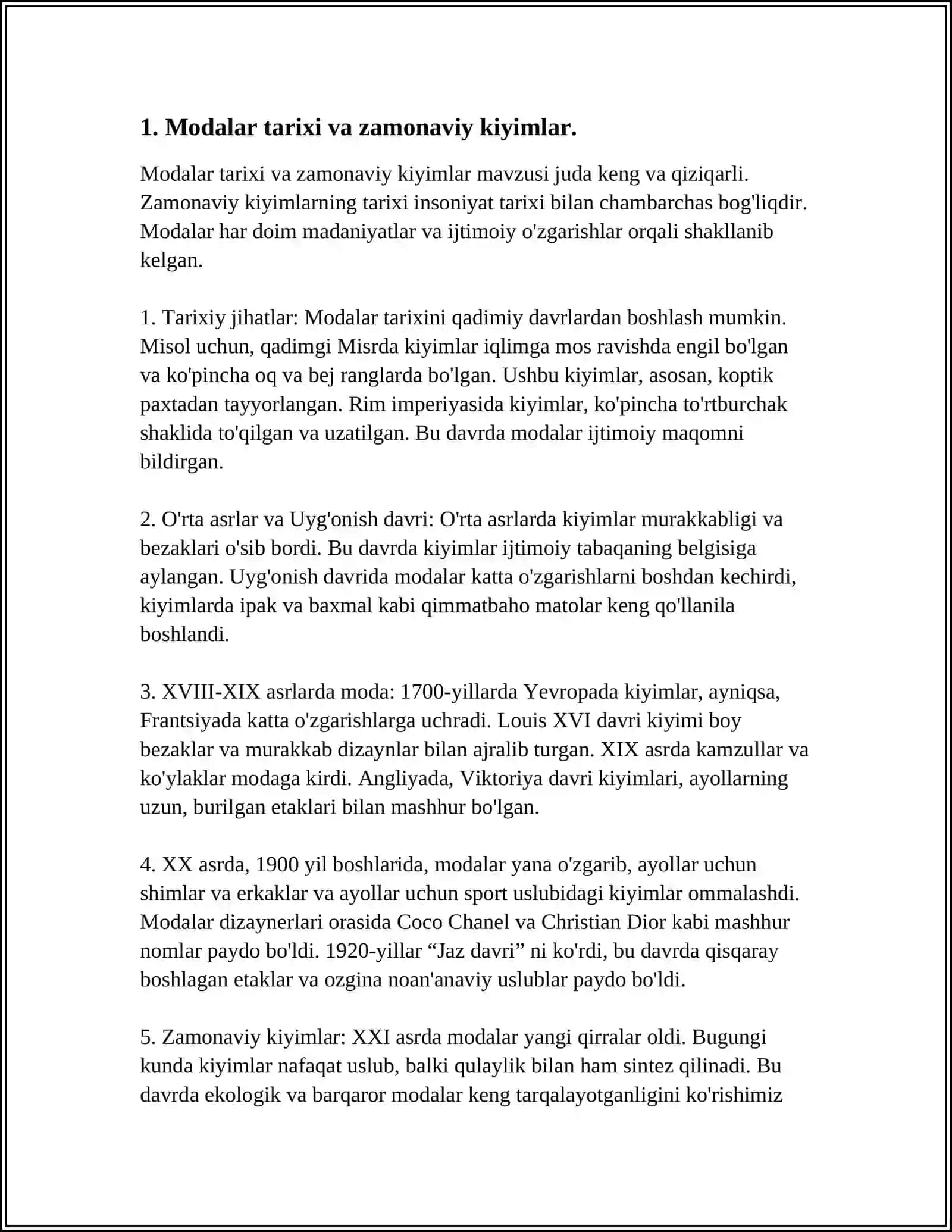 ZAMONAVIY KIYIM KANSTRUKTIV TUZILISHINI TAXLIL QILISH 3
