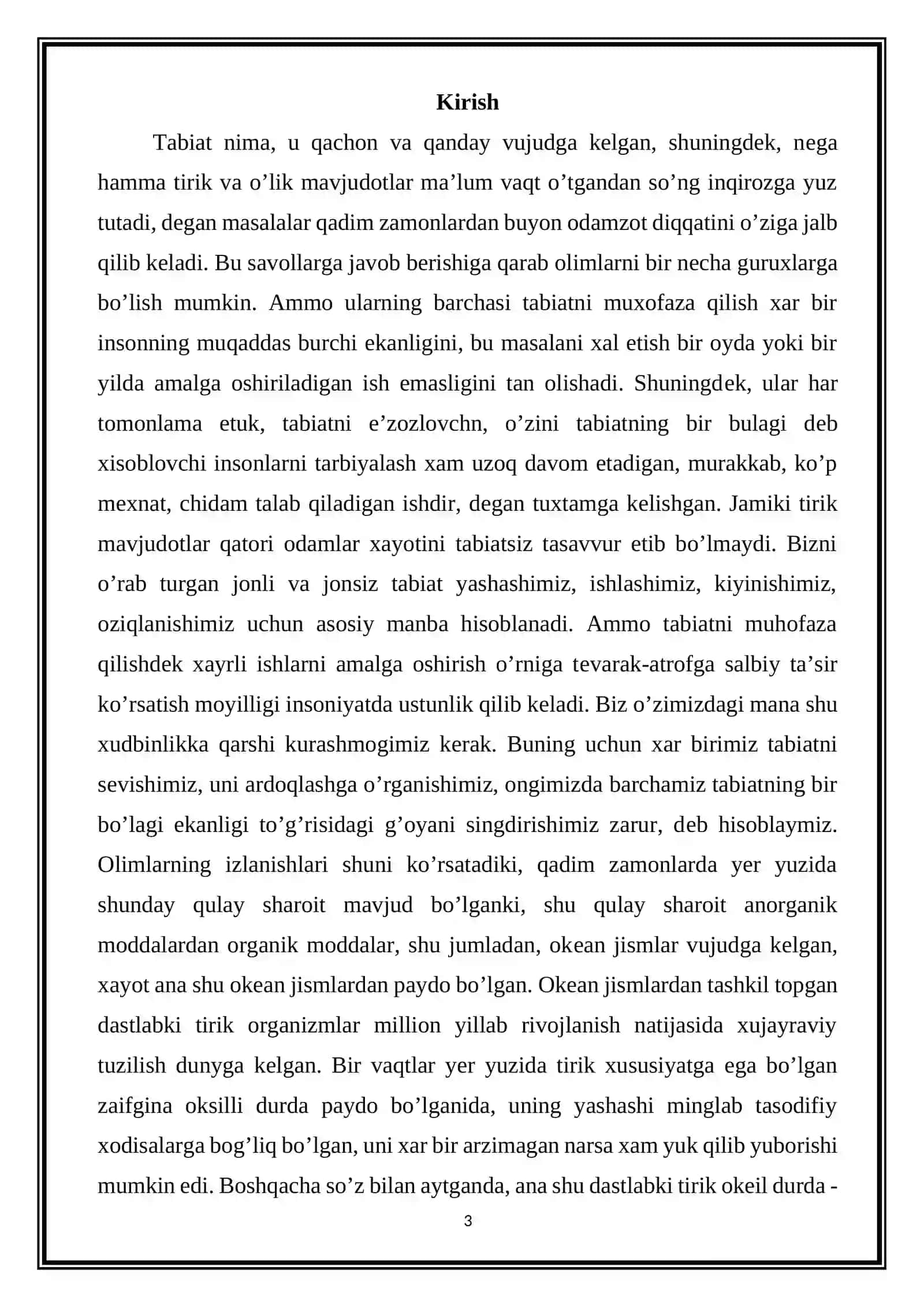 GLOBAL EKOLOGIK MUAMMOLARNING KELIB CHIQISH SABABLARI VA ULARNI HAL QILISH CHORA TADBIRLARI 3