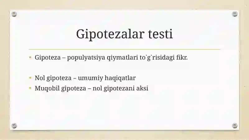 Parametrlarni baholash usullari 3