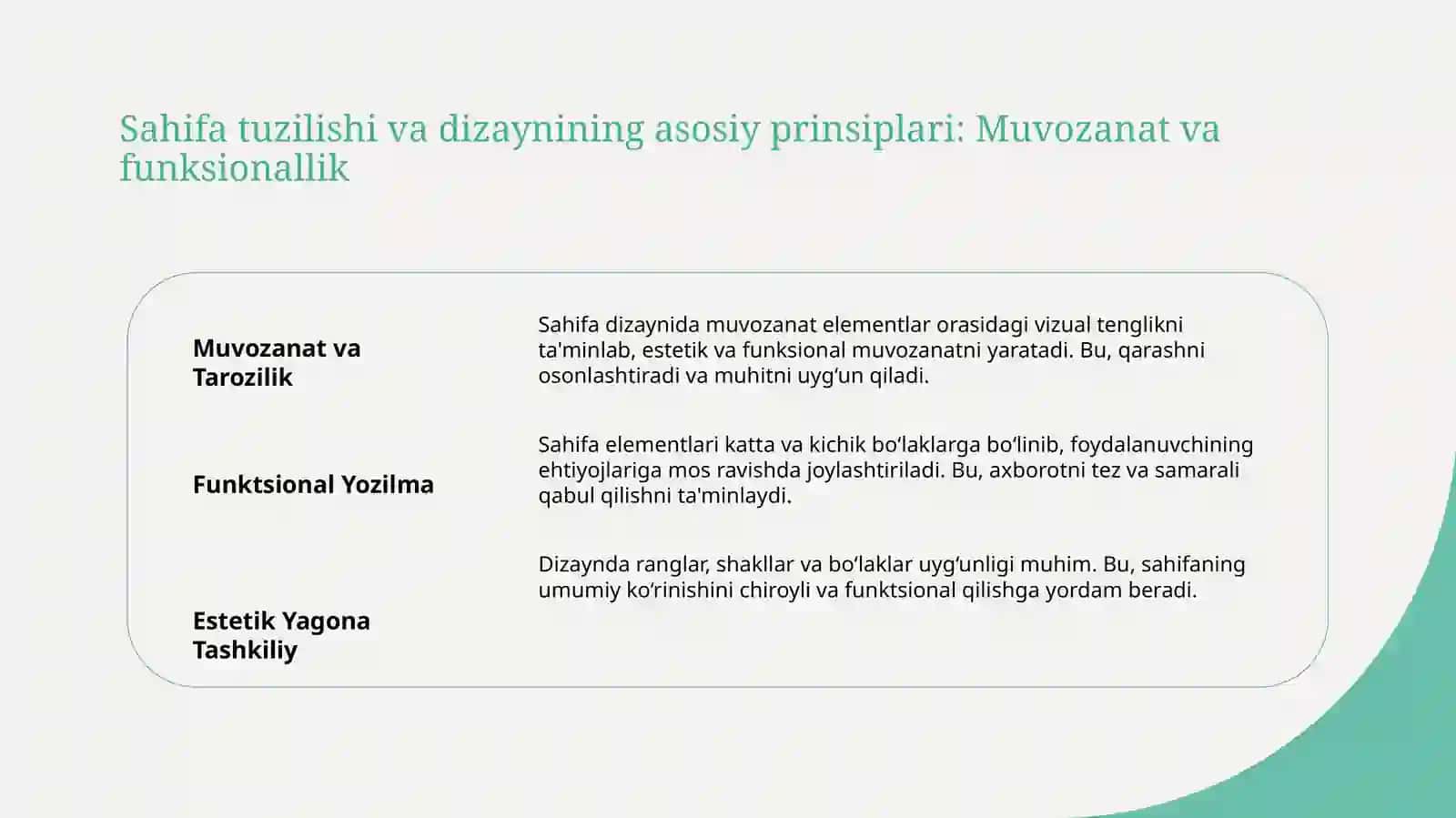 Sahifa tuzilishi va dizayni 3