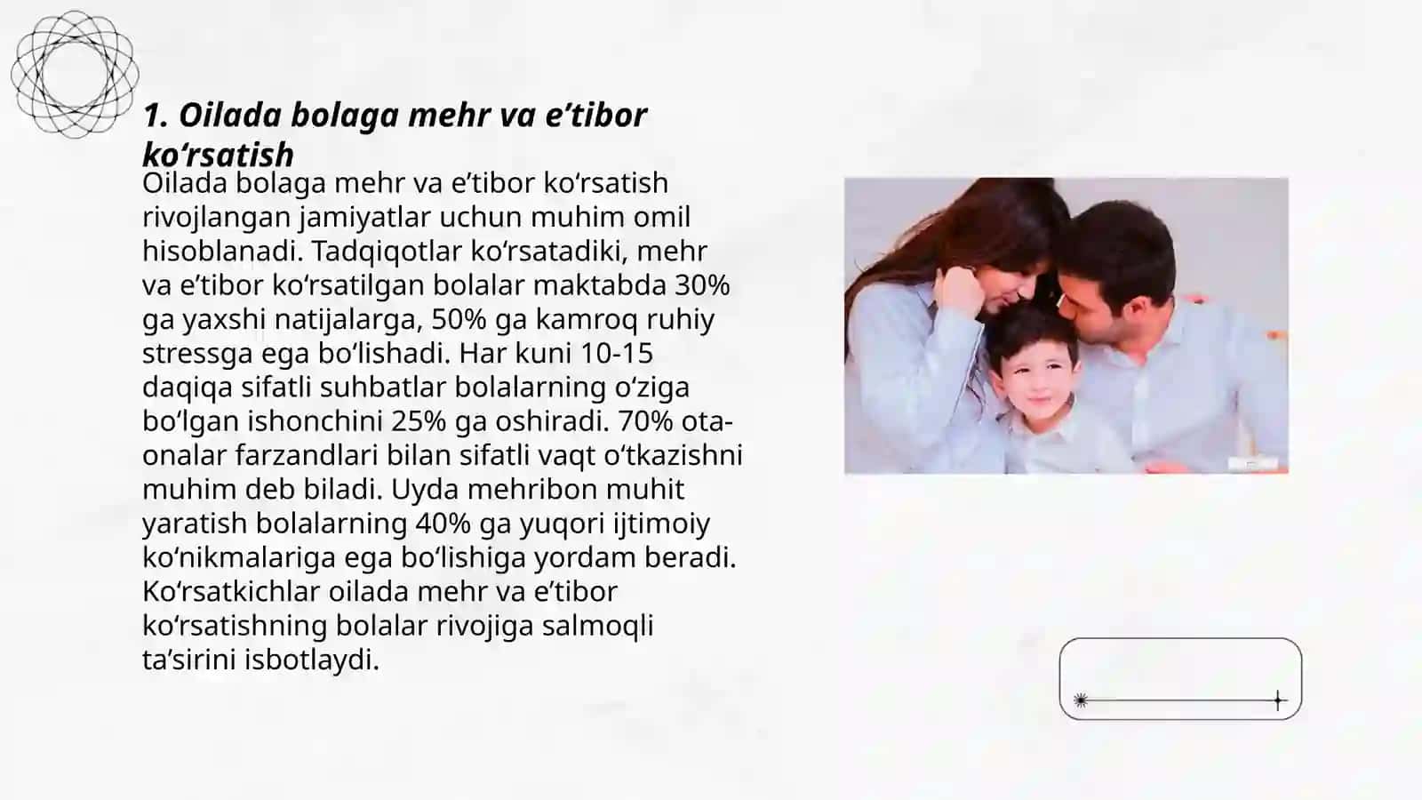 Oilada bola tarbiyasi toifalari va oqibatlari 3