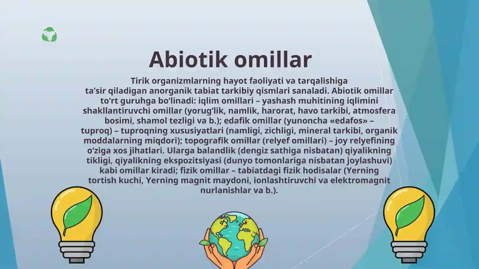 Antropogen omillarning biosferaga salbiy tasirini kamaytirish 3