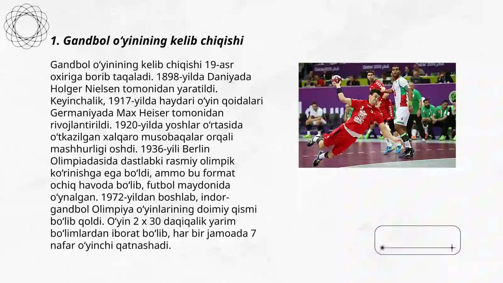 Gandbol o‘yinining kelib chiqishi va rivojlanish tarixi 3