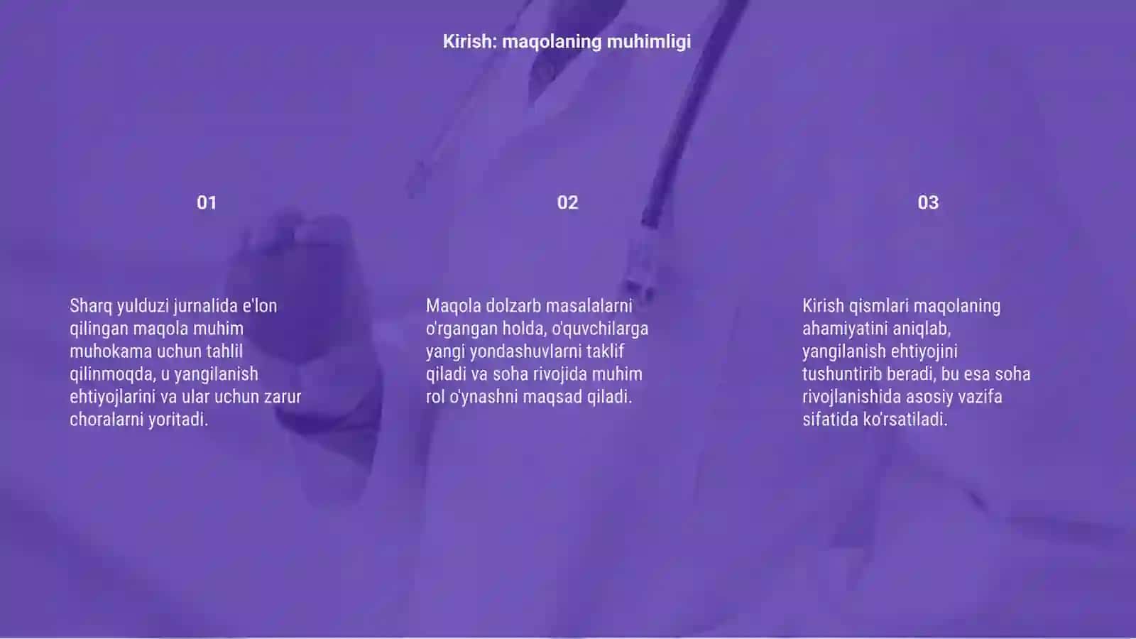 Yangilanish ehtiyoji maqolasini tahlil qilish 3