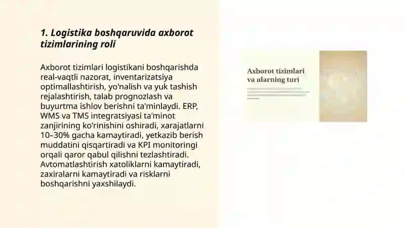 Logistika boshqaruvida axborot tizimlarining roli 3
