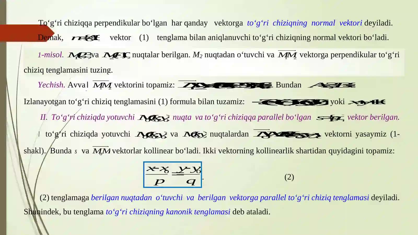 To‘g‘ri chiziqlarning parallellik va perpendikulyarlik shartlari 3