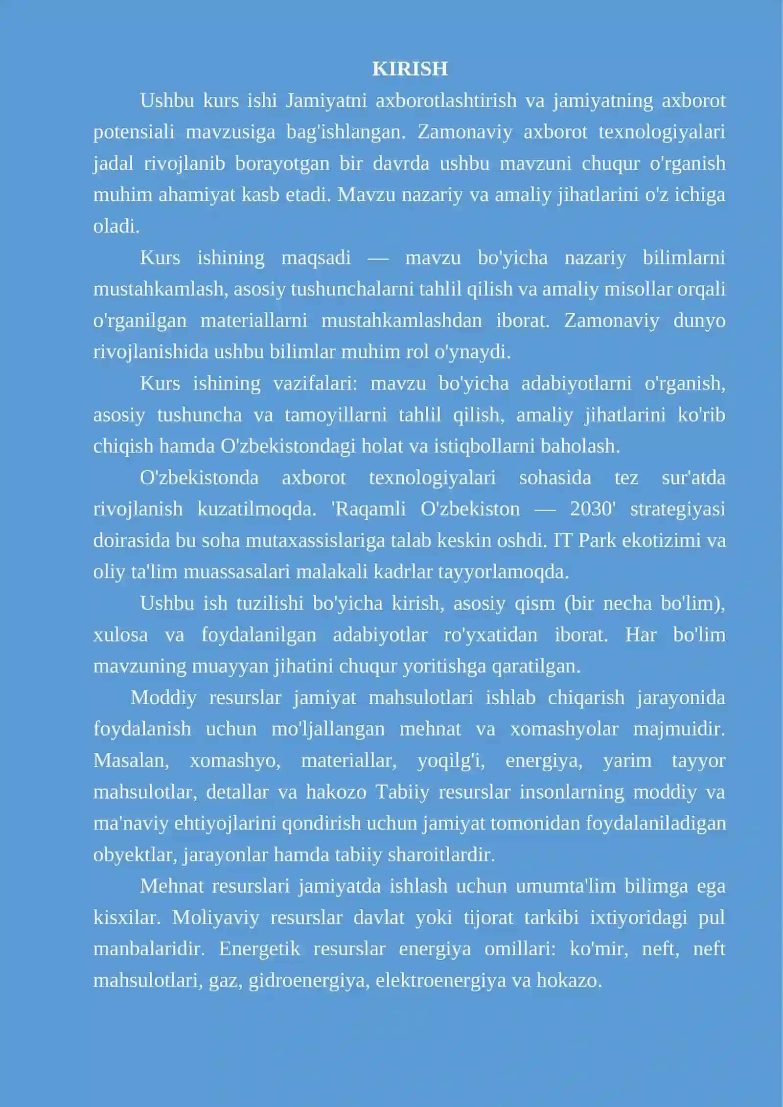 Jamiyatni axborotlashtirish va jamiyatning axborot potensiali 3