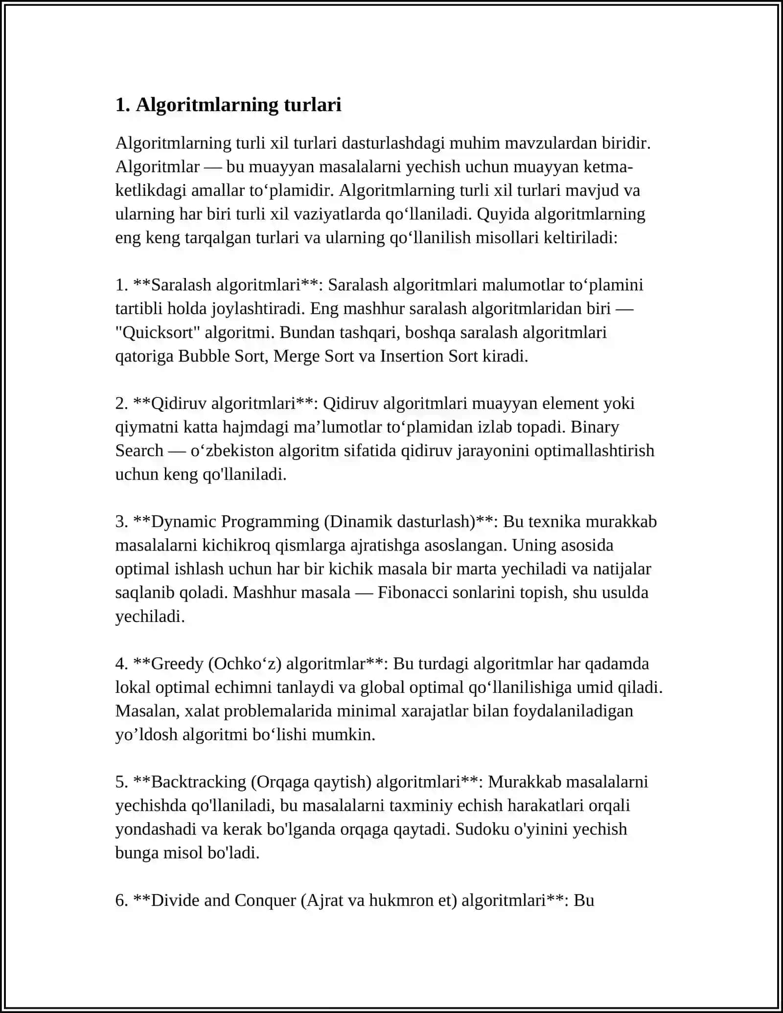 ALGORITM XOSSALARI VA BERILISH USULLARI 3