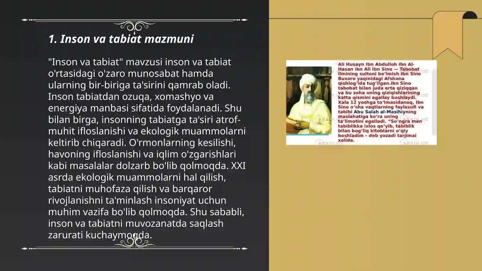 Inson va tabiat mazmuni 3