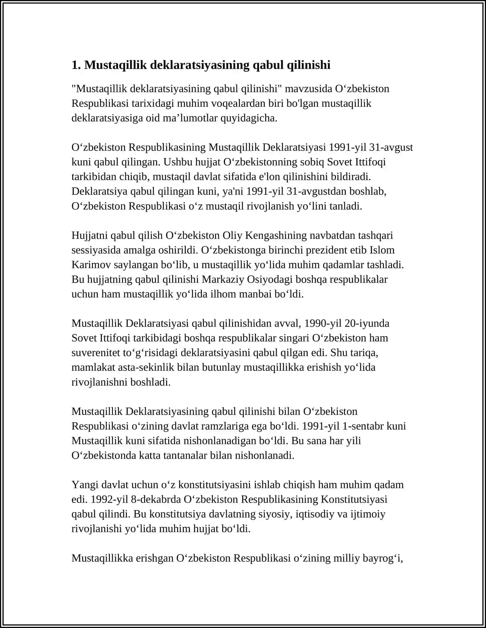 MUSTAQILLIK DEKLARATSIYASI 3