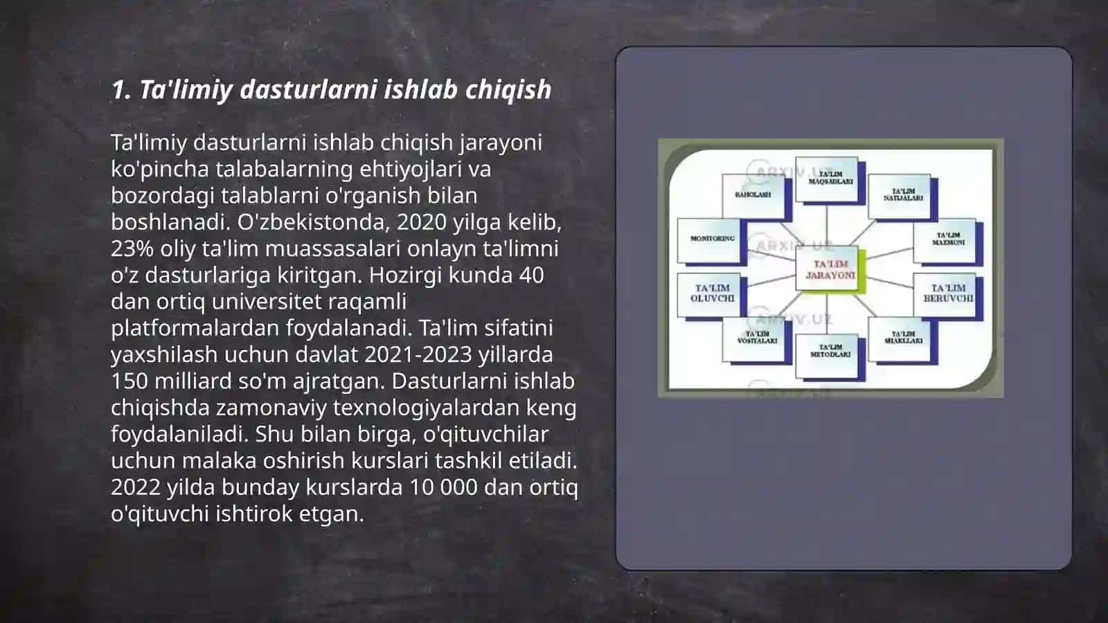 Rivojlanish markazlari uchun sinflarni ishlab chiqish 3