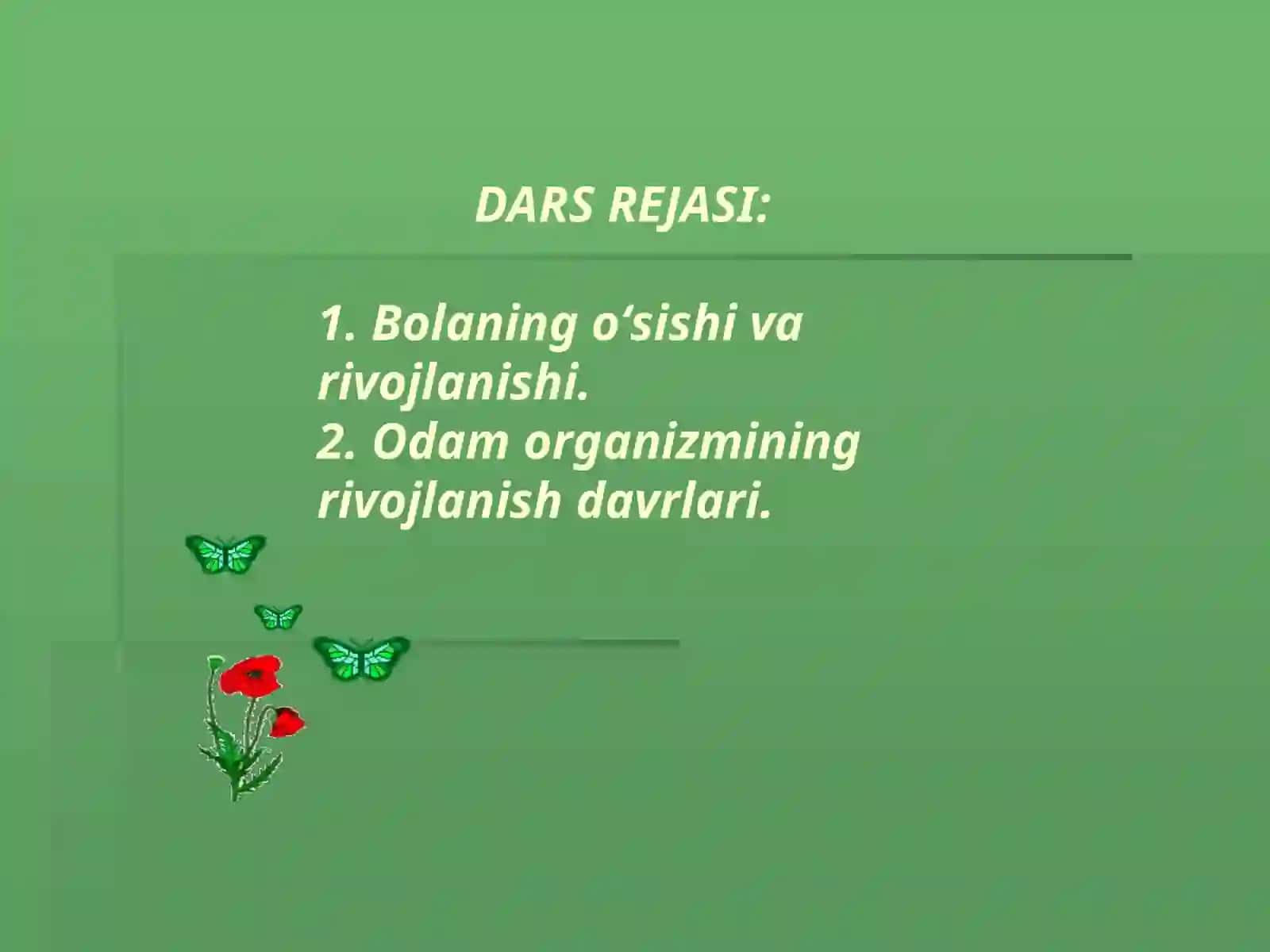 S.H.Sirojiddinov nomidagi respublika akademik litsey tabiiy fanlar kafedrasi biologiya fani o’qituvchisi Gulomova Guli va Radjabova Muyassarning dars ishlanmasi 3