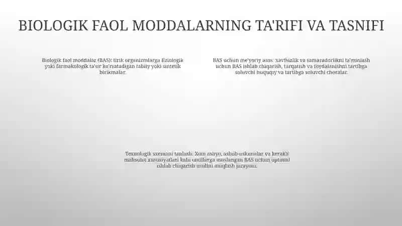 Biologik Faol Moddalarning Qonunchilik Va Normativ Bazasi 3