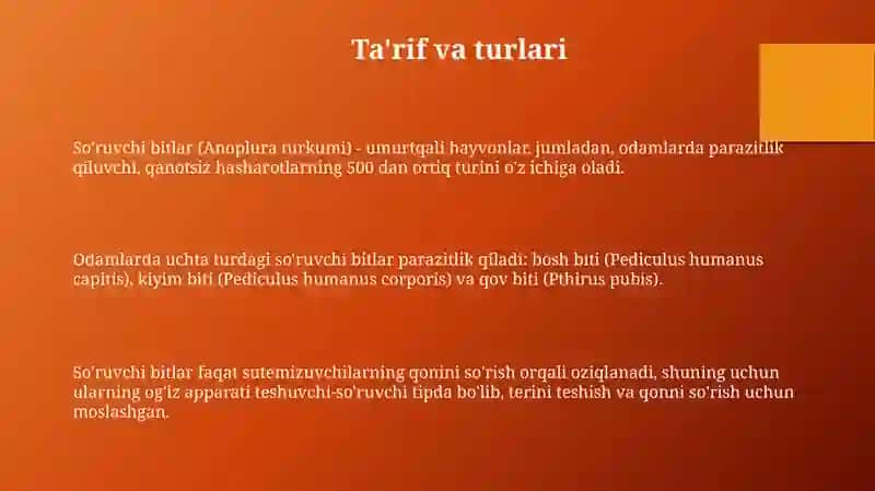 So'rg'ichlilar -odam parazitlari 3