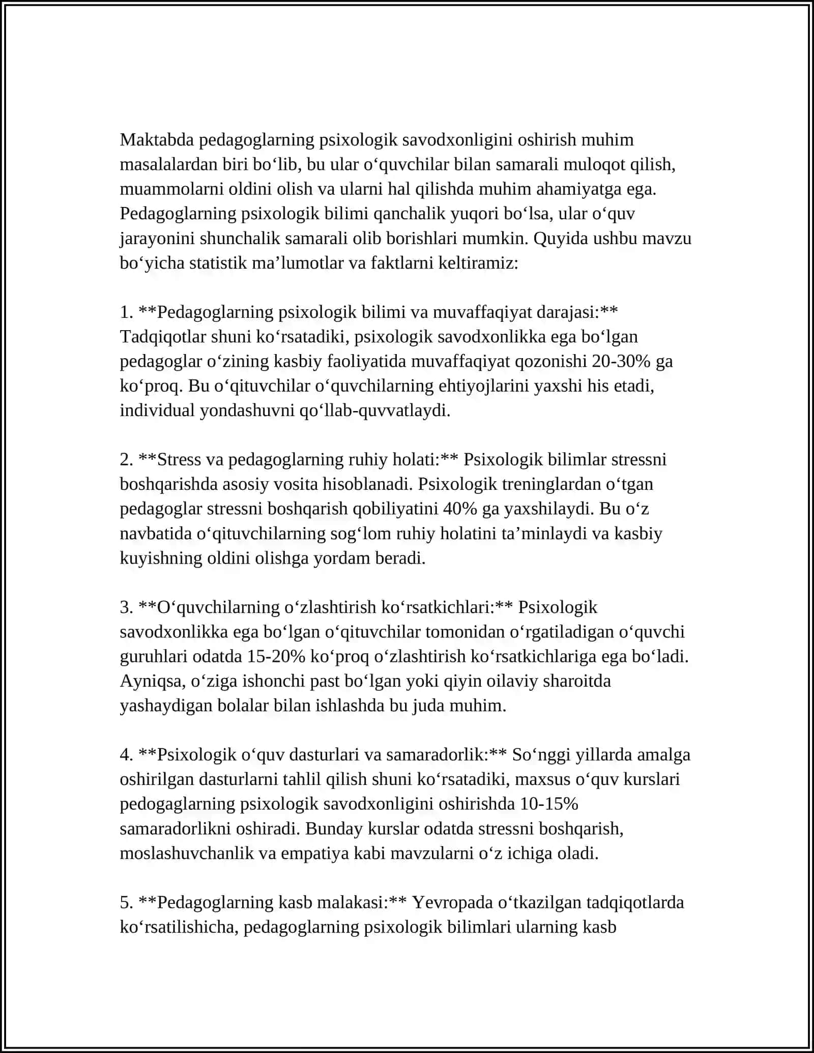 MAKTAB BILAN BOʻGʻLIQ MUAMMOLAR YUZASIDAN HAR BIR TALABA PEDAGOGLAR TARBIYACHI VA OTA-ONA PSIXALAGIK SAVODXONLIGINI OSHIRISH 3