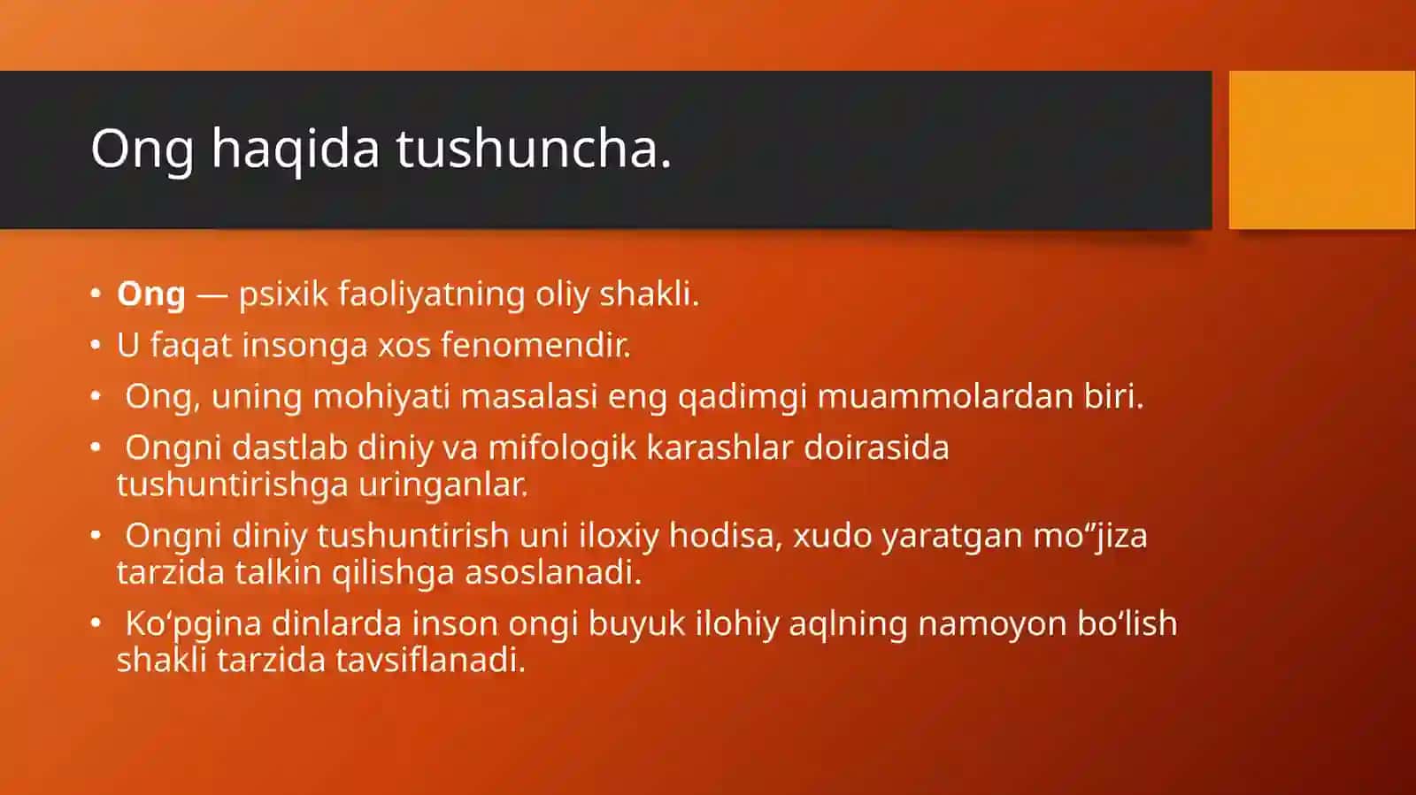 Ong haqida tushuncha va uning xossalari 3