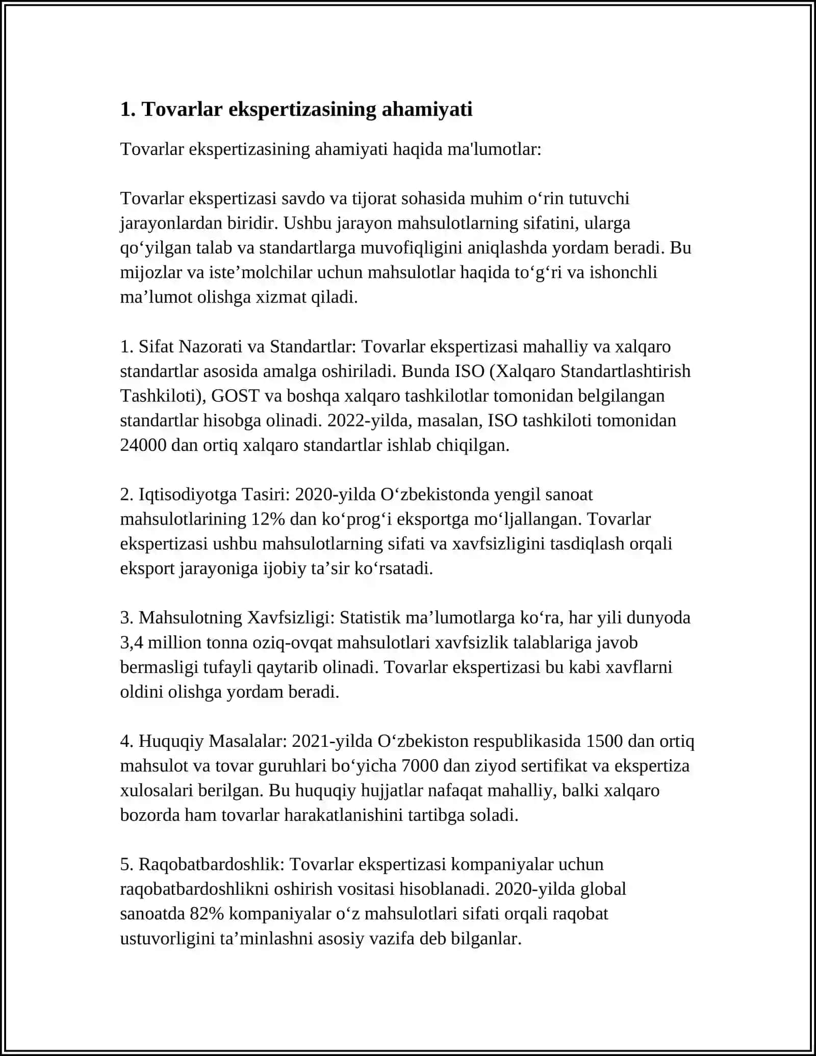 TOVARLAR EKSPERTIZASI 3