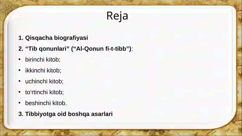 Abu Ali Ibn Sino ilmiy merosi. “Tib qonunlari” asari mohiyati va hozirgi kundagi ahamiyati 3