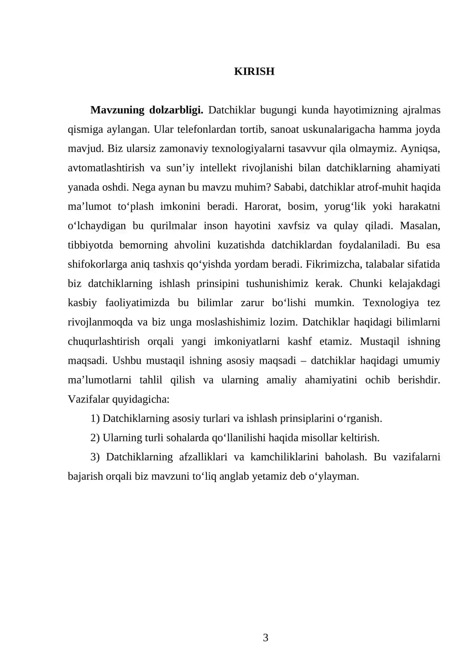 Datchiklar haqida umumiy ma’lumotlar 3