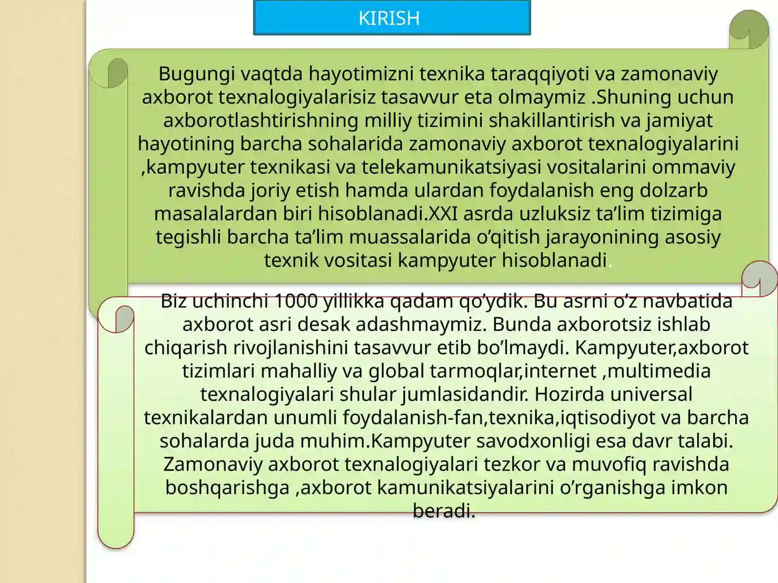 O’QUV JARAYONLARINI TASHKILLASHTIRISHDA AXBOROT KAMUNIKATSIYA TEXNALOGIYALARIDAN FOYDALANISH 3