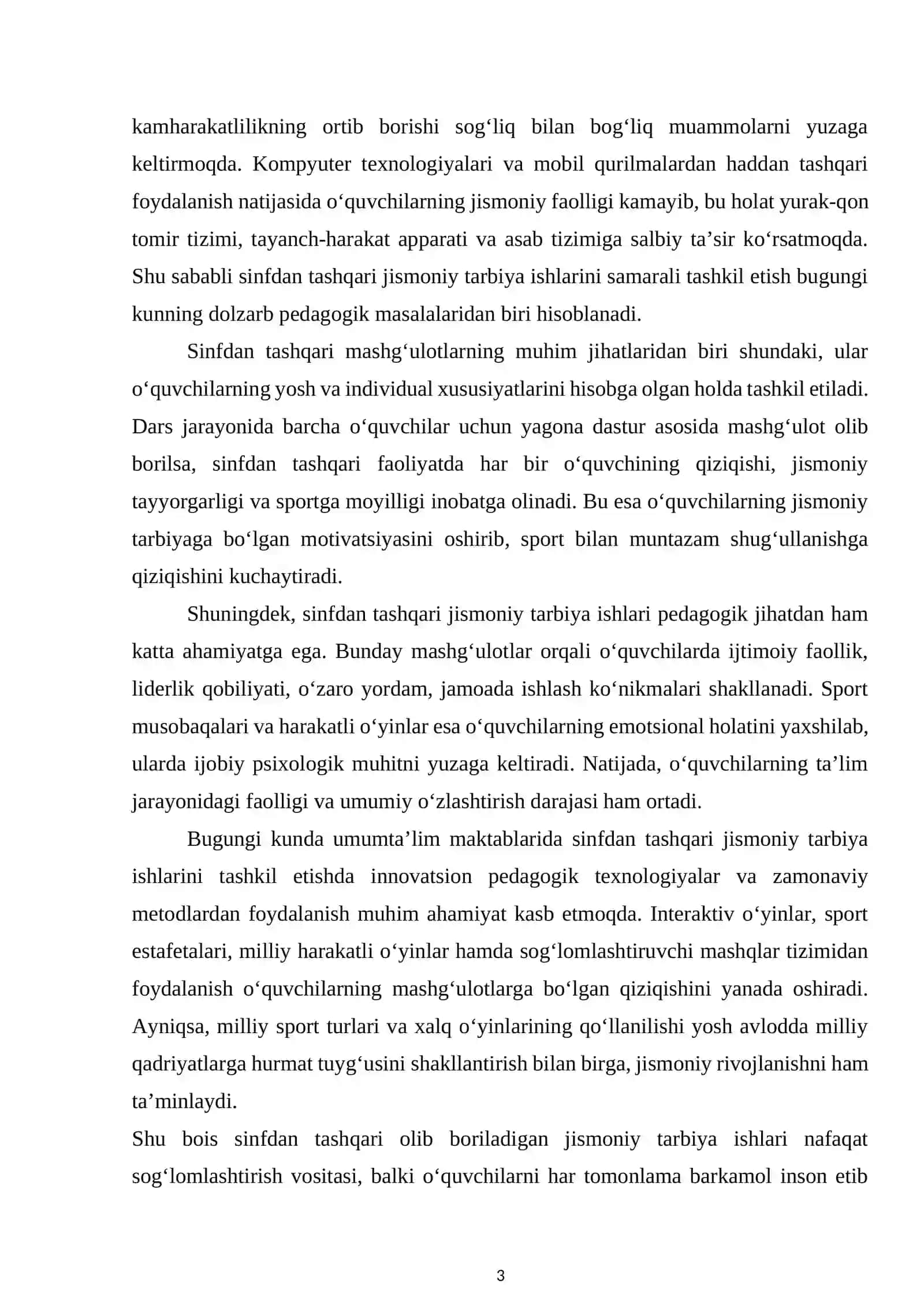 Sinfdan tashqari mashgʻulotlar orqali yuqori sinf oʻquvchilarining jismoniy sifatlarini rivojlantirish 3