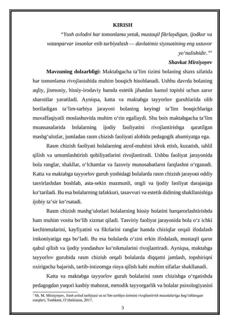 Katta va maktabga tayyorlov guruhda bolalarni rasm chizishga o‘rgatish metodlari 3