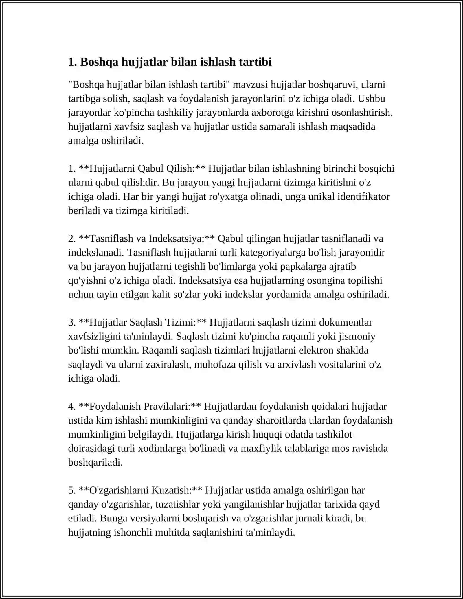 KASBGA OID HUJJAT NAMUNALARI BILAN ISHLASH (BILDIRISHNOMA, HISOBOT, XIZMAT YOZISHMALARI) 3