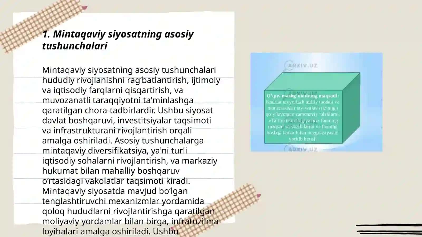 Mintaqaviy siyosatning mazmuni, tamoyillari va maqsadi 3