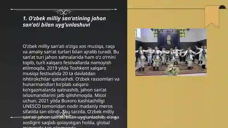 Oʻzbek sanʼatining jahon sanʼati bilan integratsiyalashuvi 3