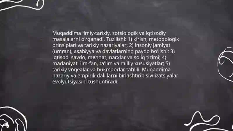 Ibn Xaldunning Muqaddima asari haqida 3
