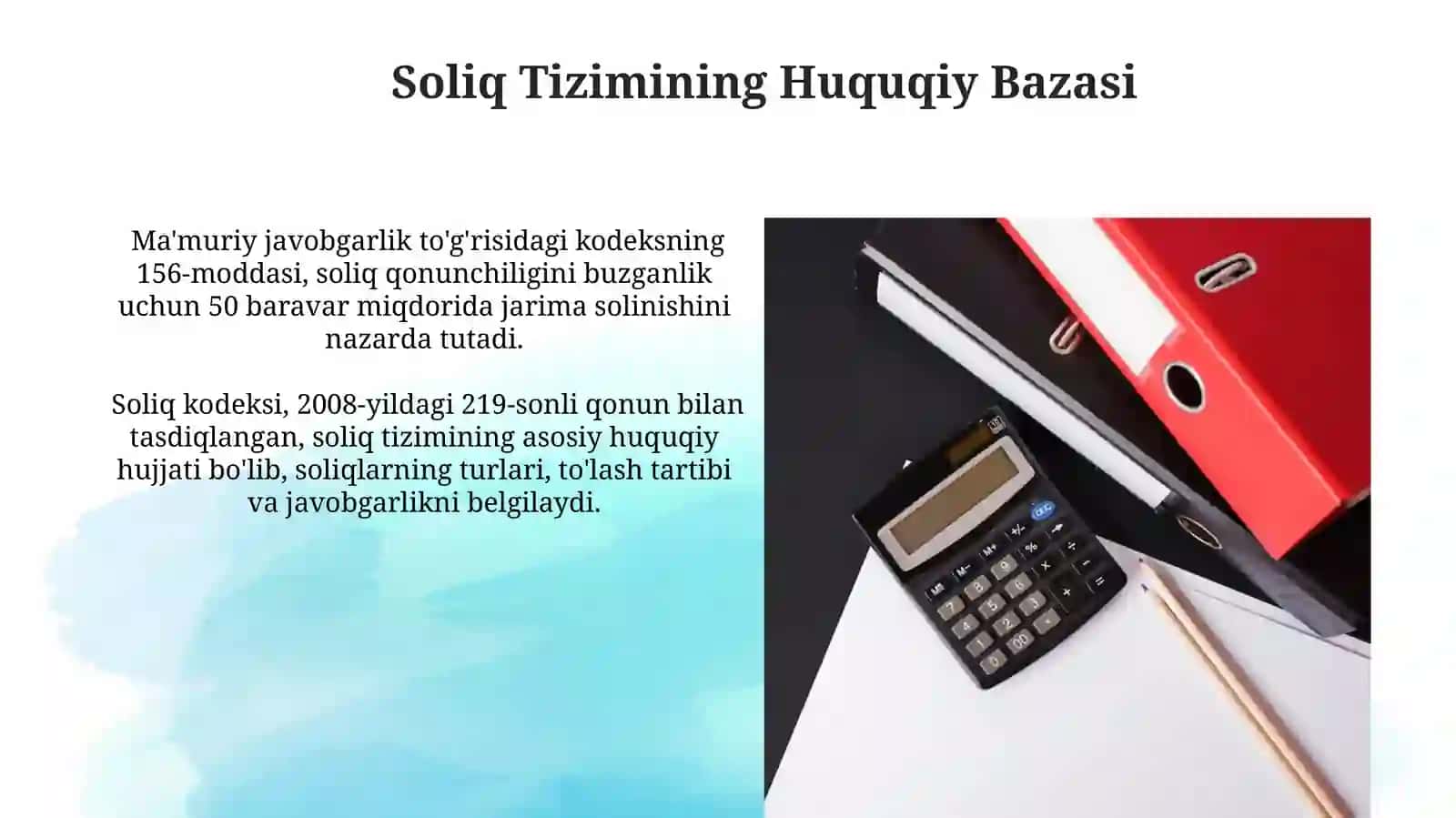 Soliq tizimining nazariy asoslari va huquqiy bazasi 3