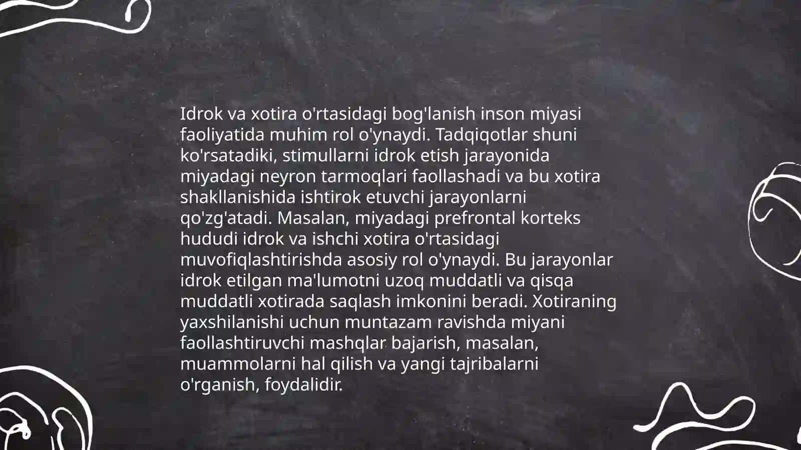 Idrok va xotira 3