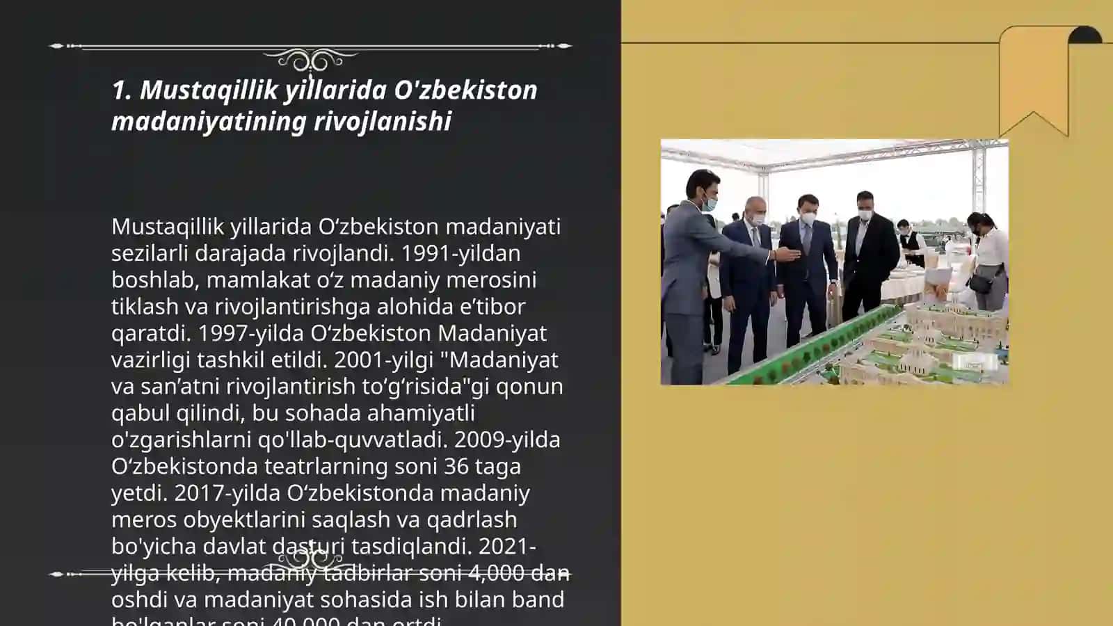 Mustaqillik yillarida Ózbekistondagi manaviy va madaniy taraqqiyot 3