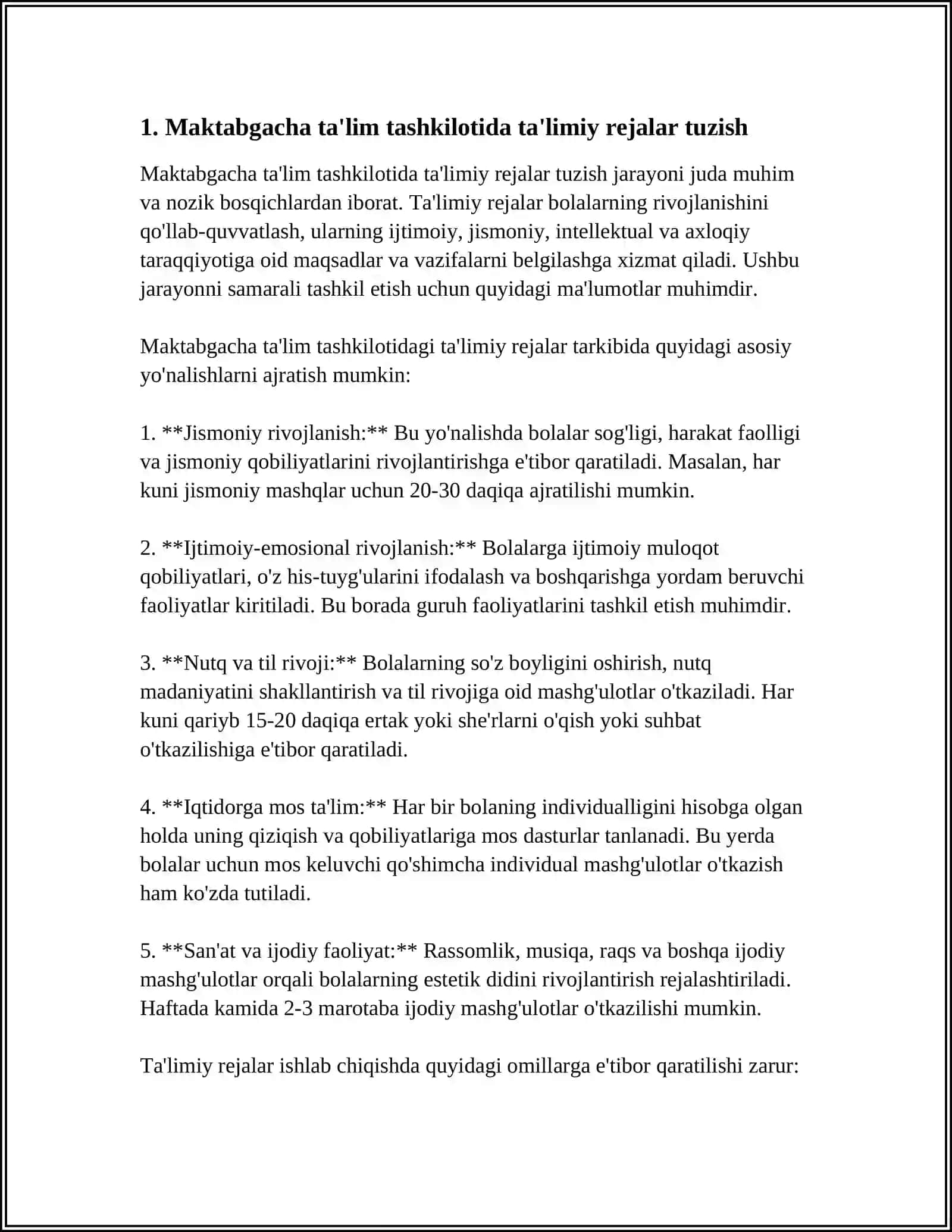MAKTABGACHA TA’LIM TASHKILOTLARIDA TA'LIMIY JARAYONNI MAVZULI REJALASHTIRISH 3