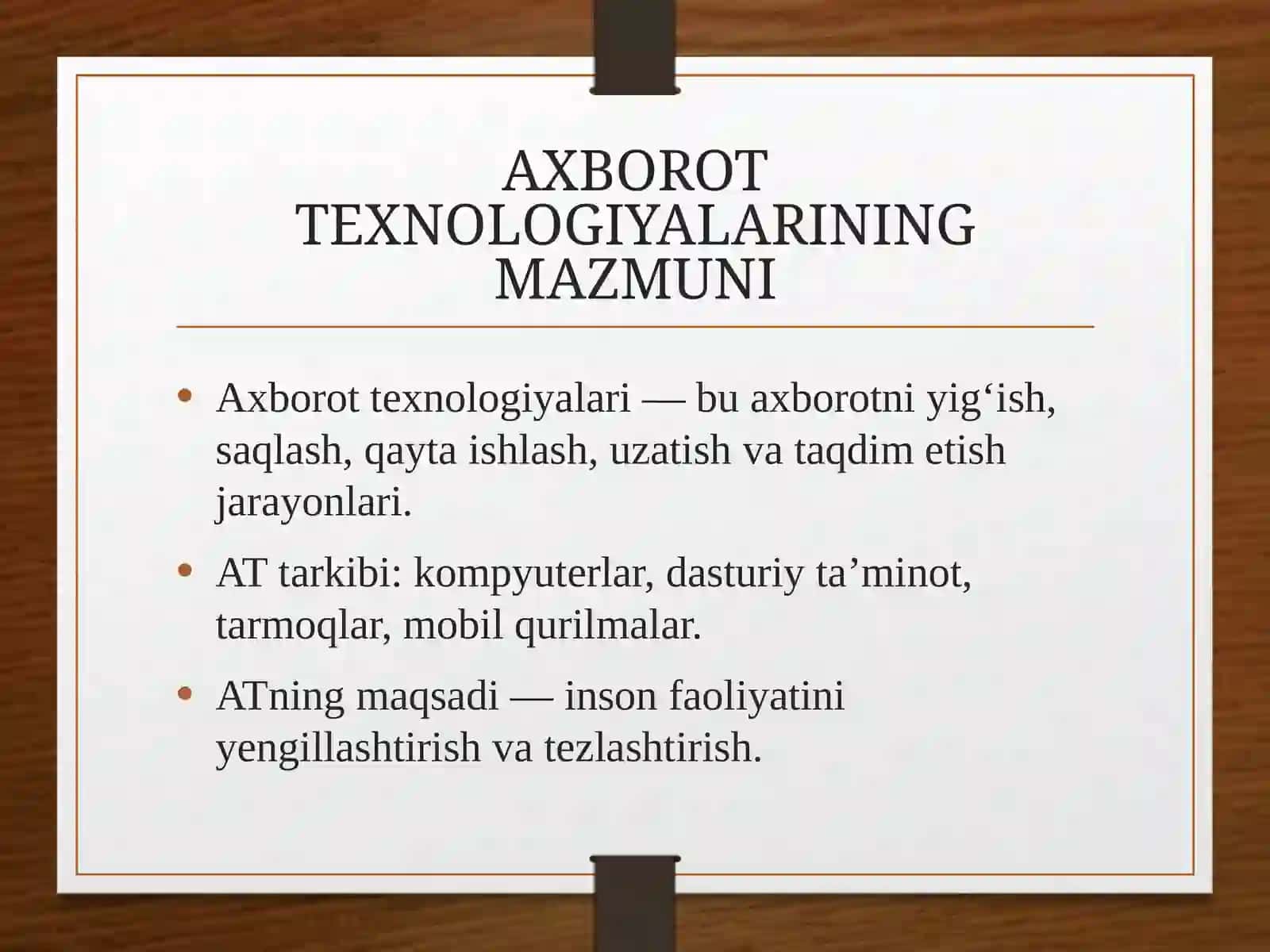 Matematika va informatika o’qitish Metodikasi fanidan Axborot texnologiyalarini dars jarayoniga integratsiya qilish 3