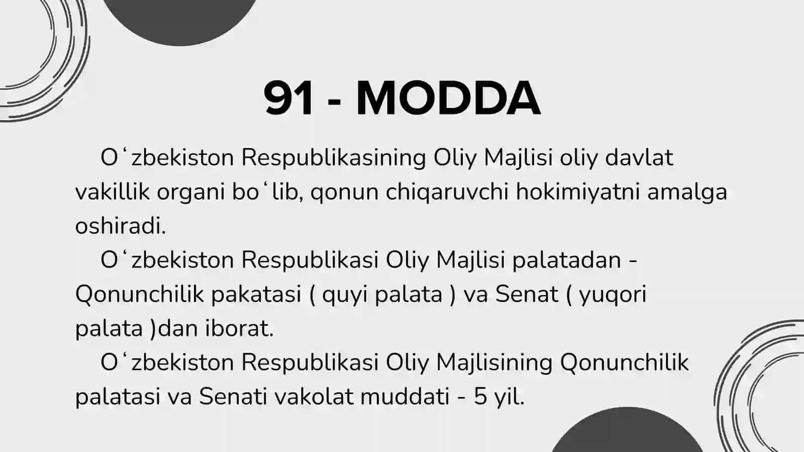 OLIY MAJLIS - OLIY VAKILLIK VA QONUN CHIQARUVCHI ORGAN 3