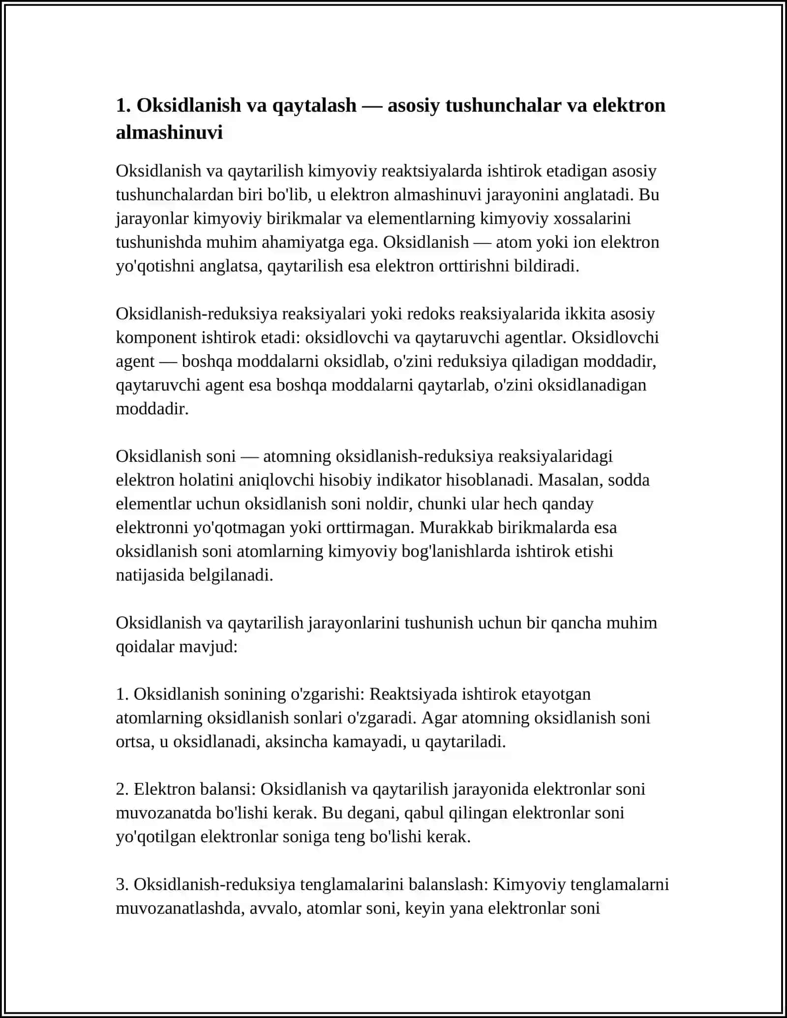 OKSIDLANISH - QAYTALANISH JARAYONLARINING NAZARIY ASOSLARI 3