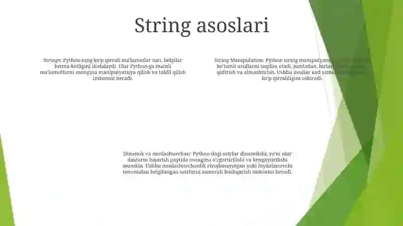Phytonda Satrlar Bilan Ishlash 3