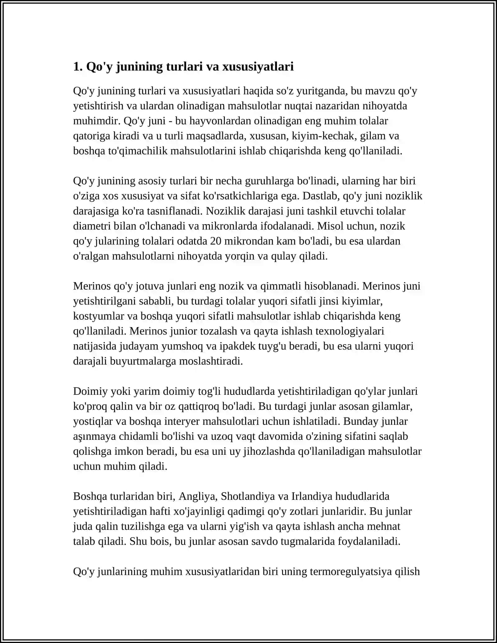 Qo'y juni turlari va xususiyatlari 3