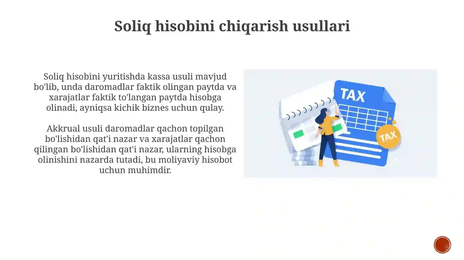 Soliq hisobini chiqarish usullari 3